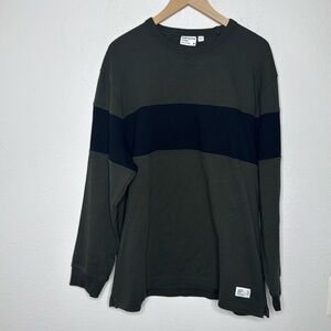 Frank and Oak relaxed long sleeve green organic cotton pullover size XXL/TTG